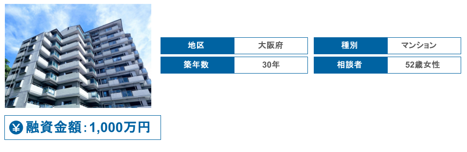 融資事例3：マンションを担保に老後資金を確保！